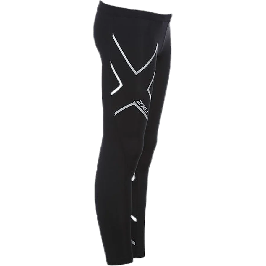 Girl`s Compression Tights-U Junior Black/Silver - Image 4