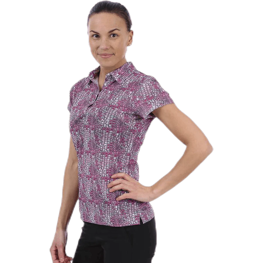 Court Cap/s Polo Shirt Pink/Purple - Image 3