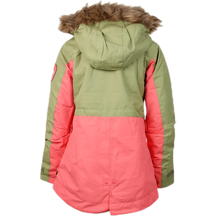 Girls Aubrey Parka Jacket Orange - Image 3