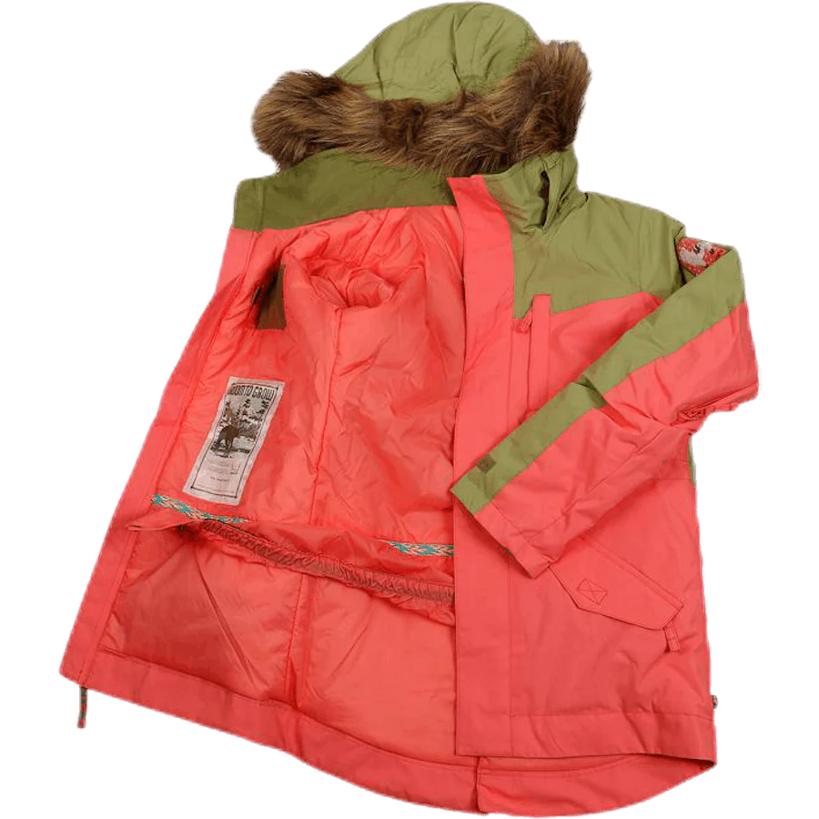 Girls Aubrey Parka Jacket Orange - Image 4