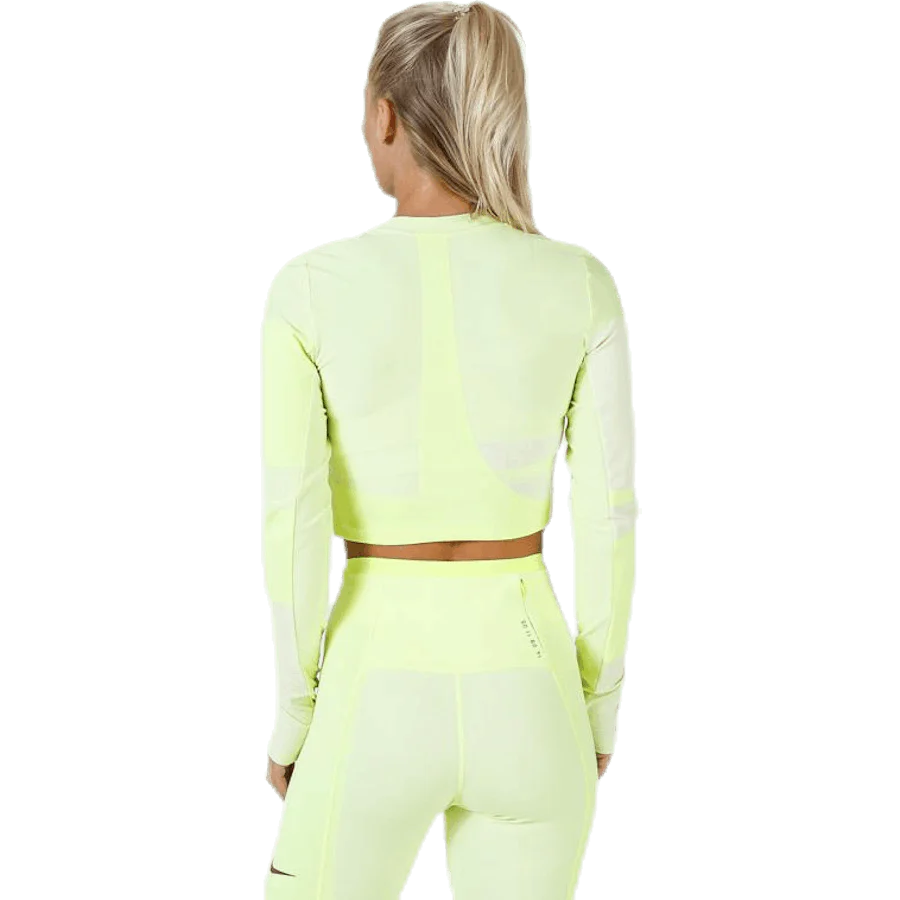 Run Tech Pack Knit Top LS White/Green - Image 5
