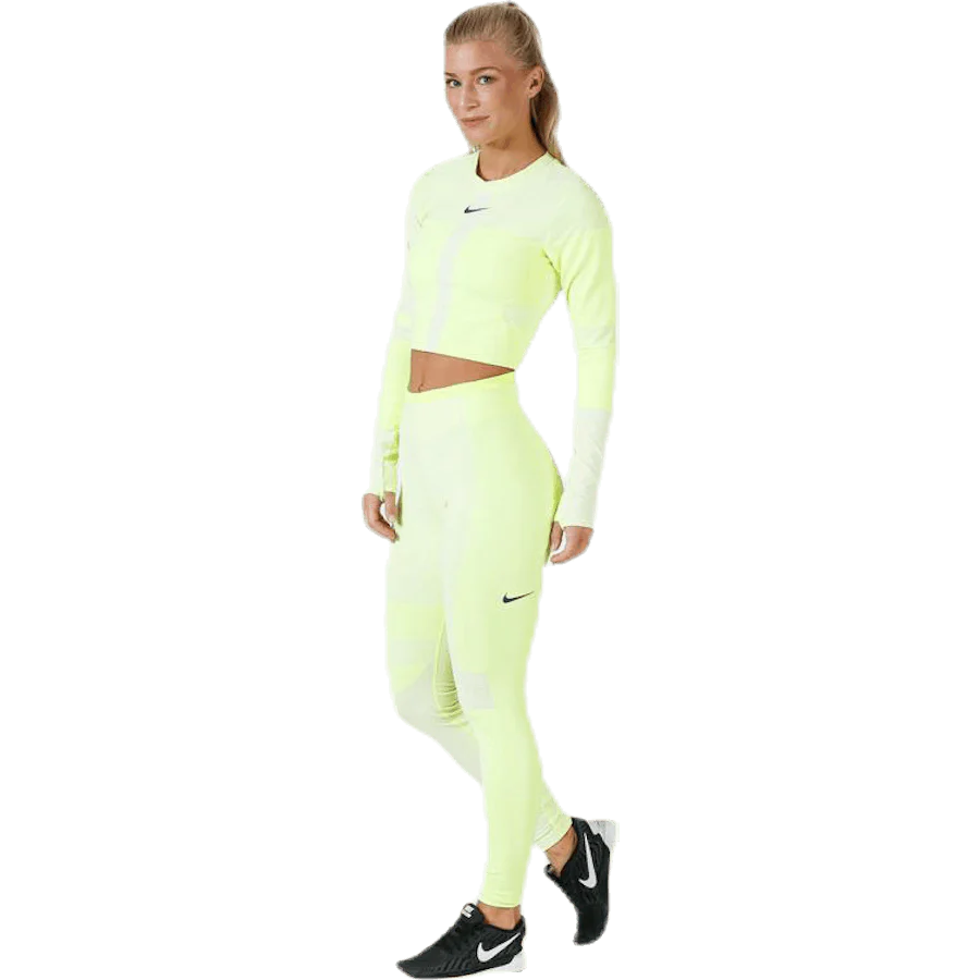 Run Tech Pack Knit Top LS White/Green - Image 9