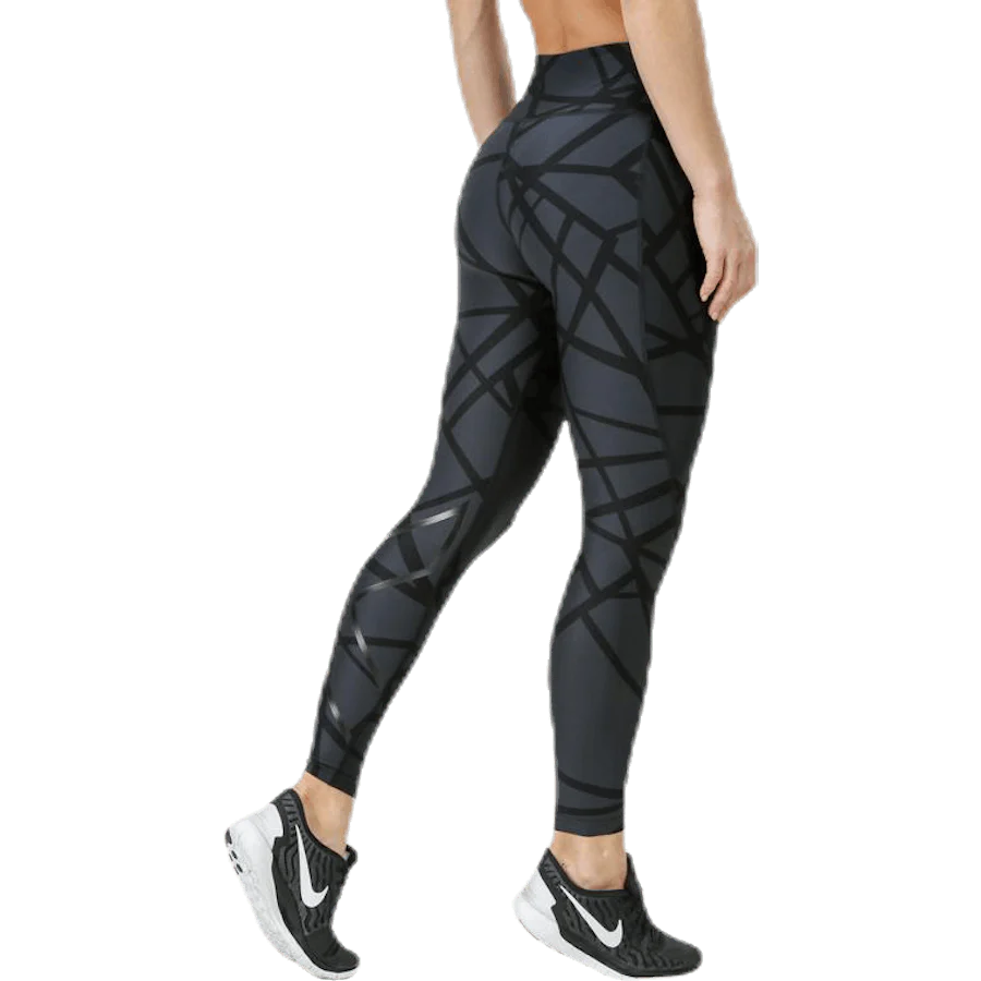 Print Mid-Rise Compression Tights W Black/Grey - Image 3