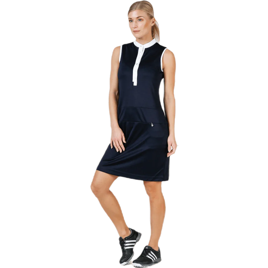 Melinda SL Dress Blue/White - Image 2