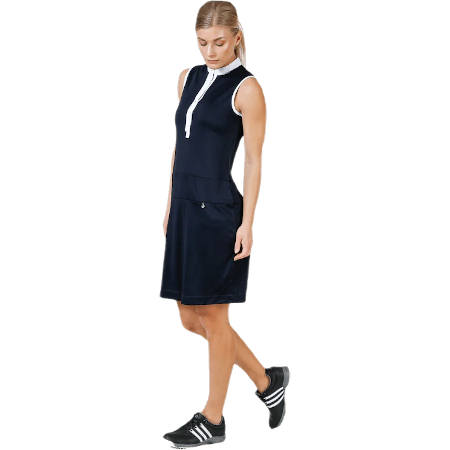Melinda SL Dress Blue/White - Image 3