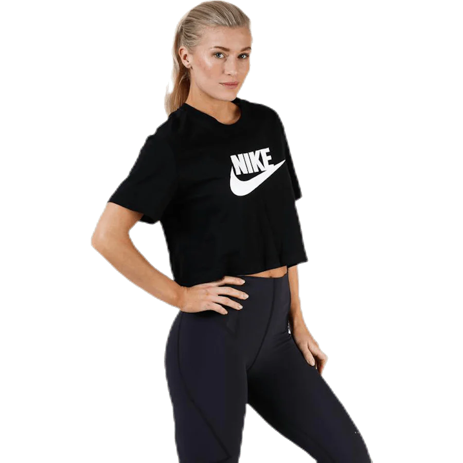 Essential Icon Crop Futura Tee White/Black