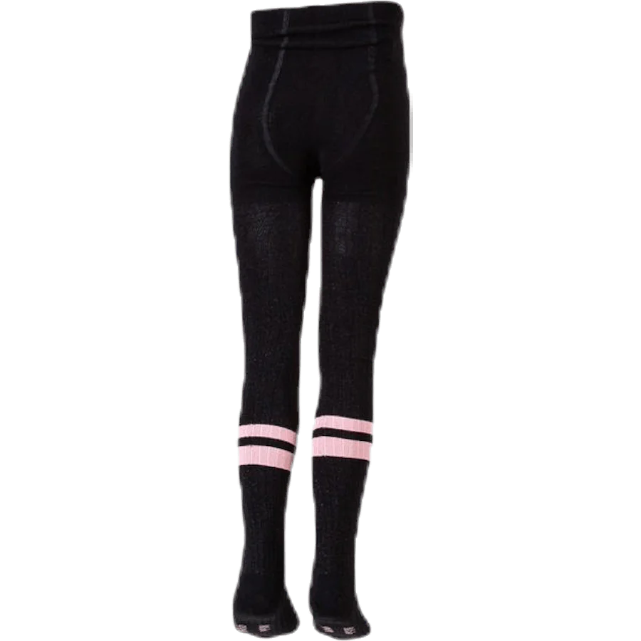 Sporty Rib Tights Pink/Black - Image 3