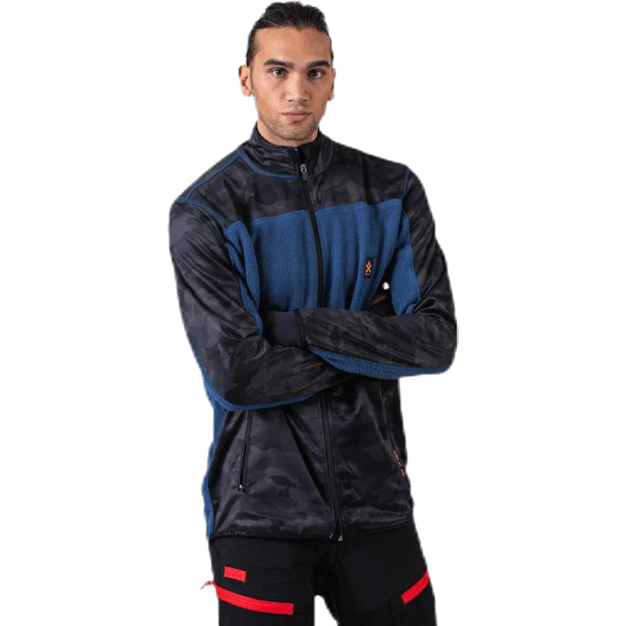 Camo Fleece Jacket Blue - Image 3