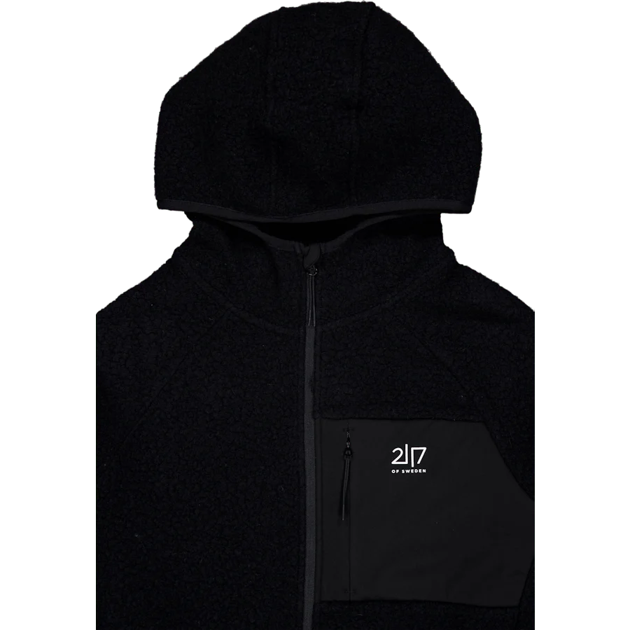 Men’S Wool Pile Hoodie Skord Black - Image 3