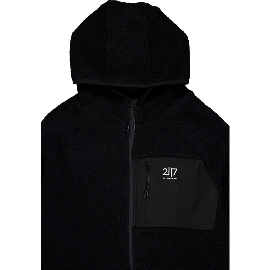 Women’S Wool Pile Hoodie Skord Black - Image 3