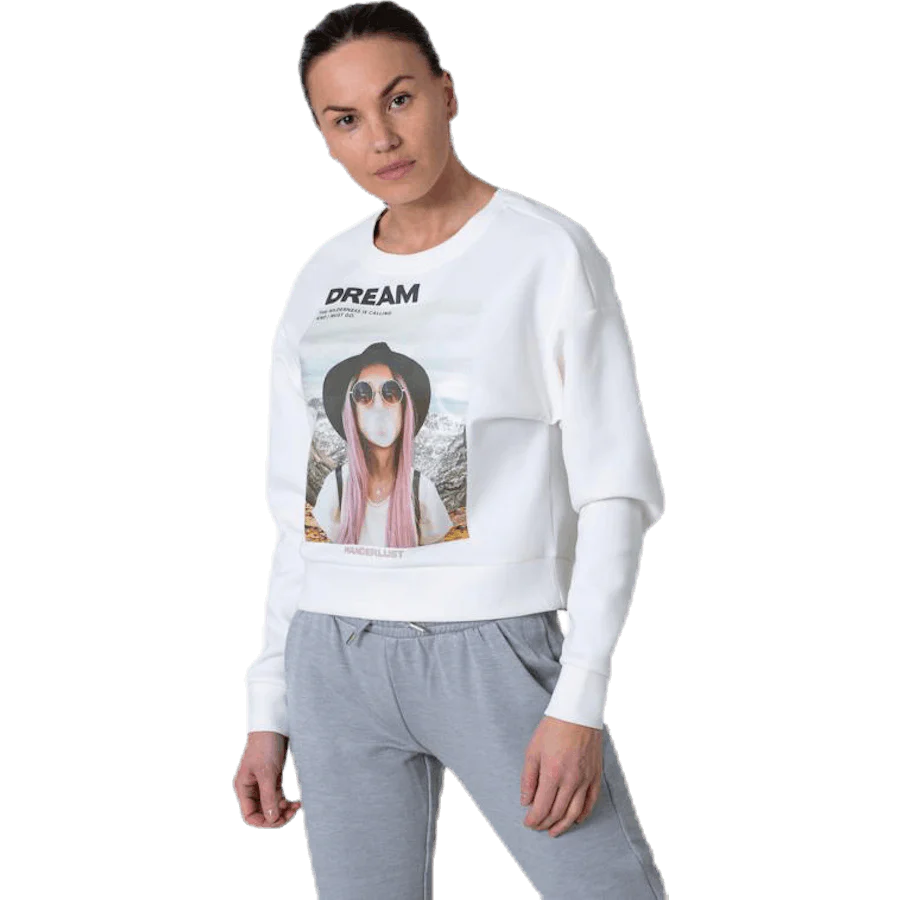 Ziggy L/S O-Neck Box Swt White - Image 4