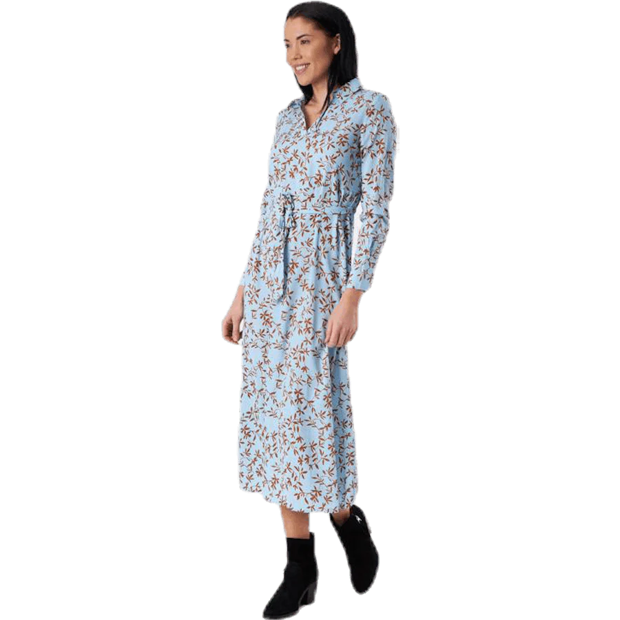 Alma Poly L/S Shirt Dress Aop Blue - Image 2
