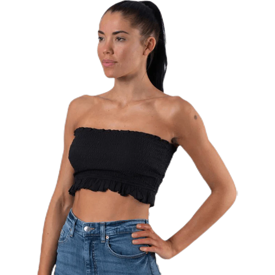 Sunny Bandeau Smock Top Black - Image 2