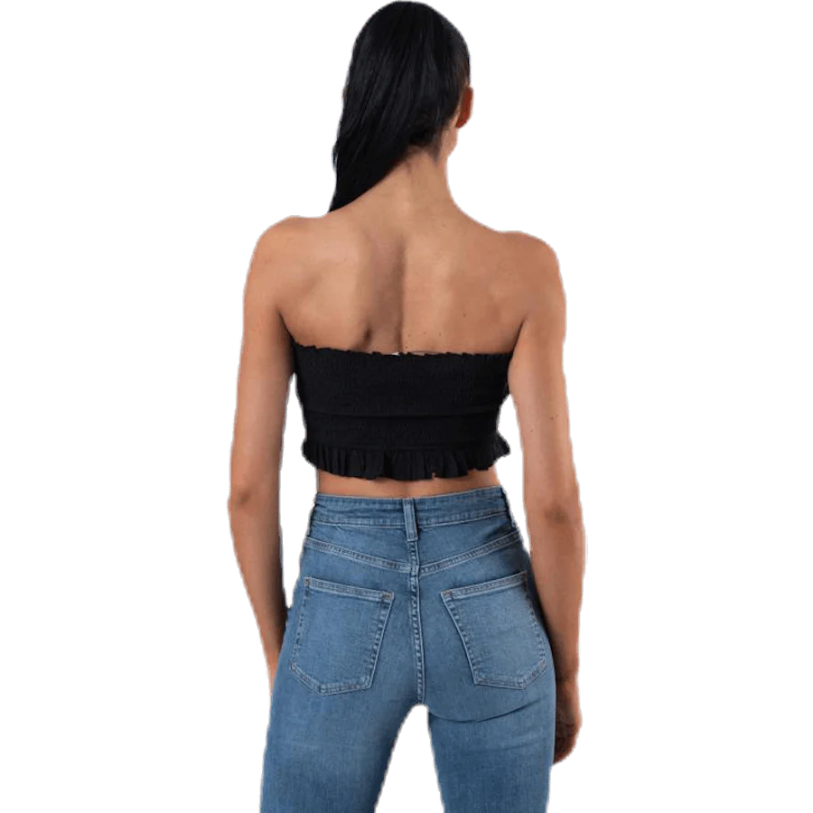 Sunny Bandeau Smock Top Black - Image 4