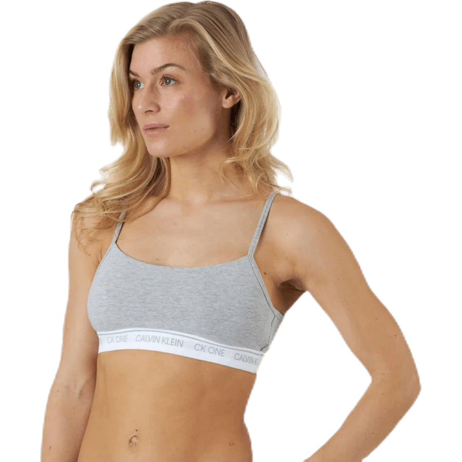 Ck One Cotton Unlined Bralette Grey - Image 2