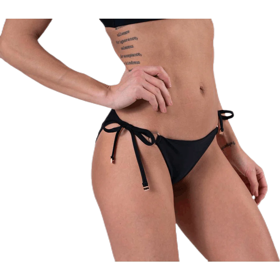 Core Solid String Side Tie Bikini Black - Image 3