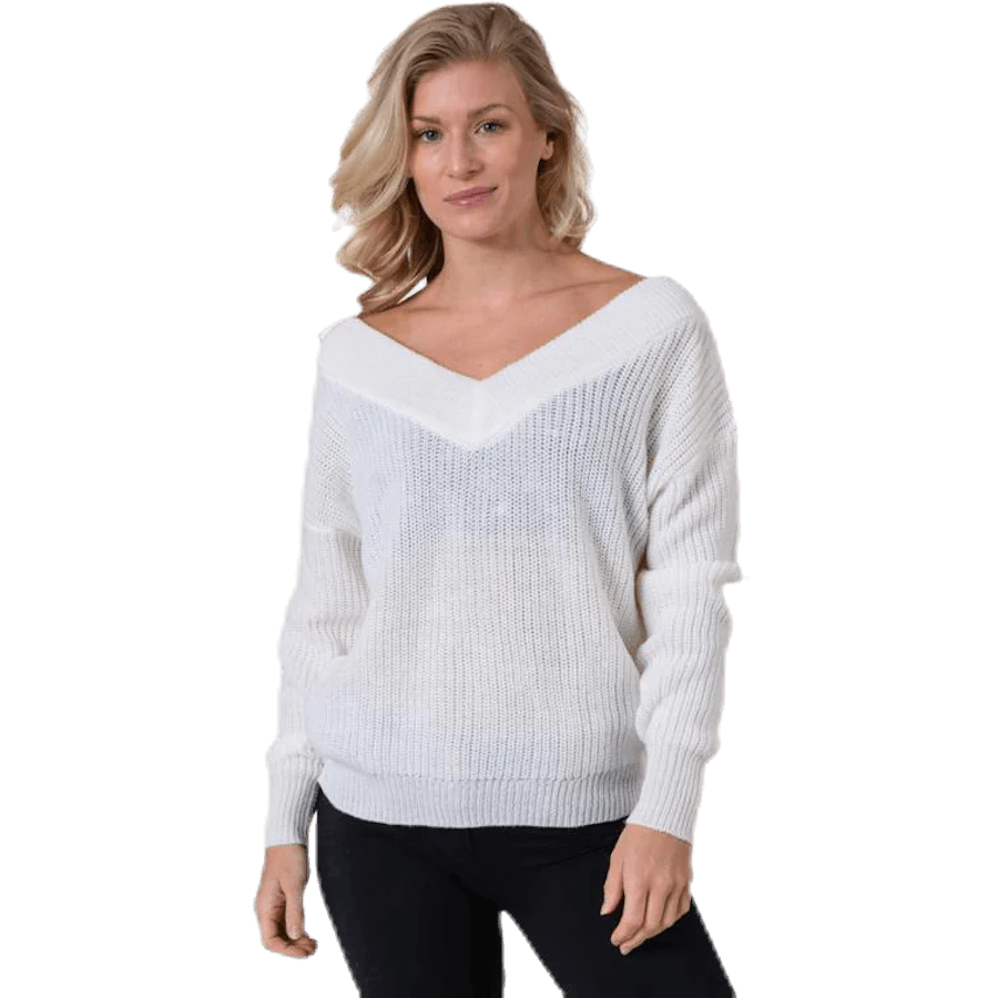 Melton Life L/S Pullover Knt White
