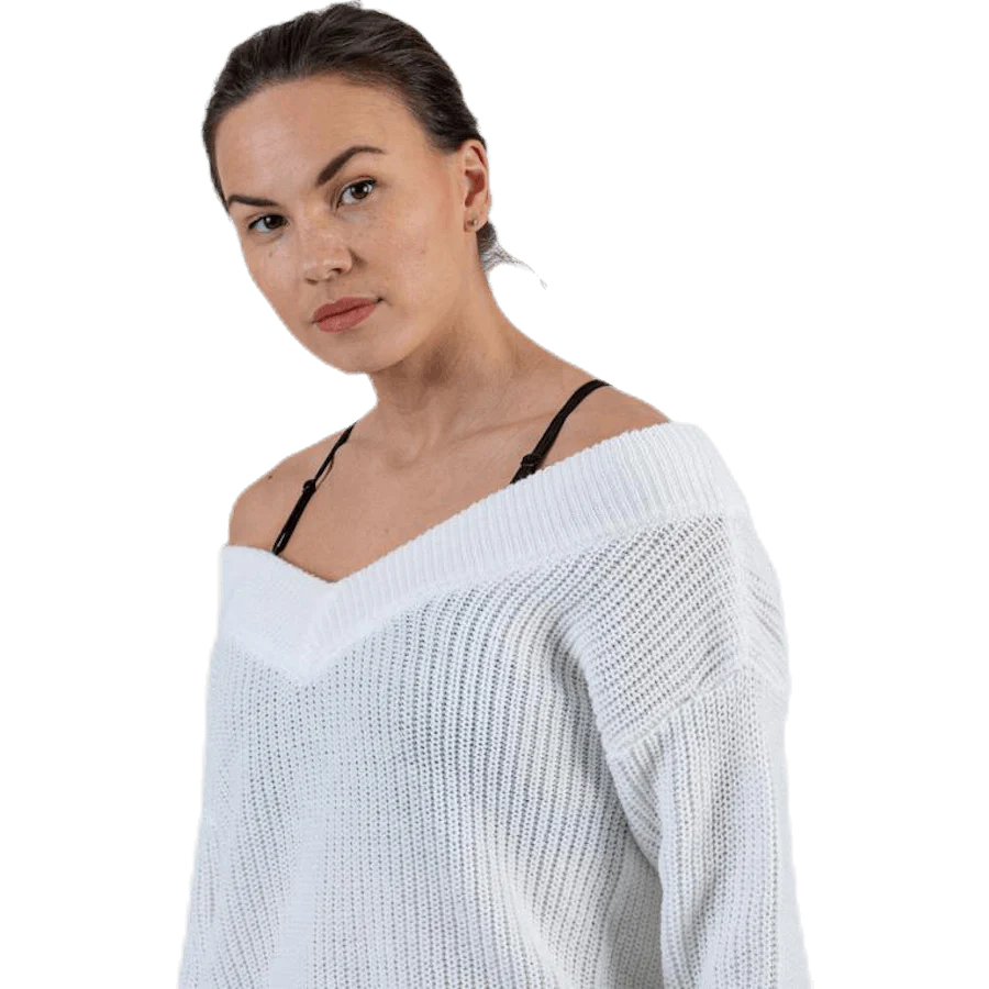 Melton Life L/S Pullover Knt White - Image 11