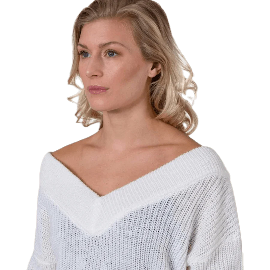 Melton Life L/S Pullover Knt White - Image 6