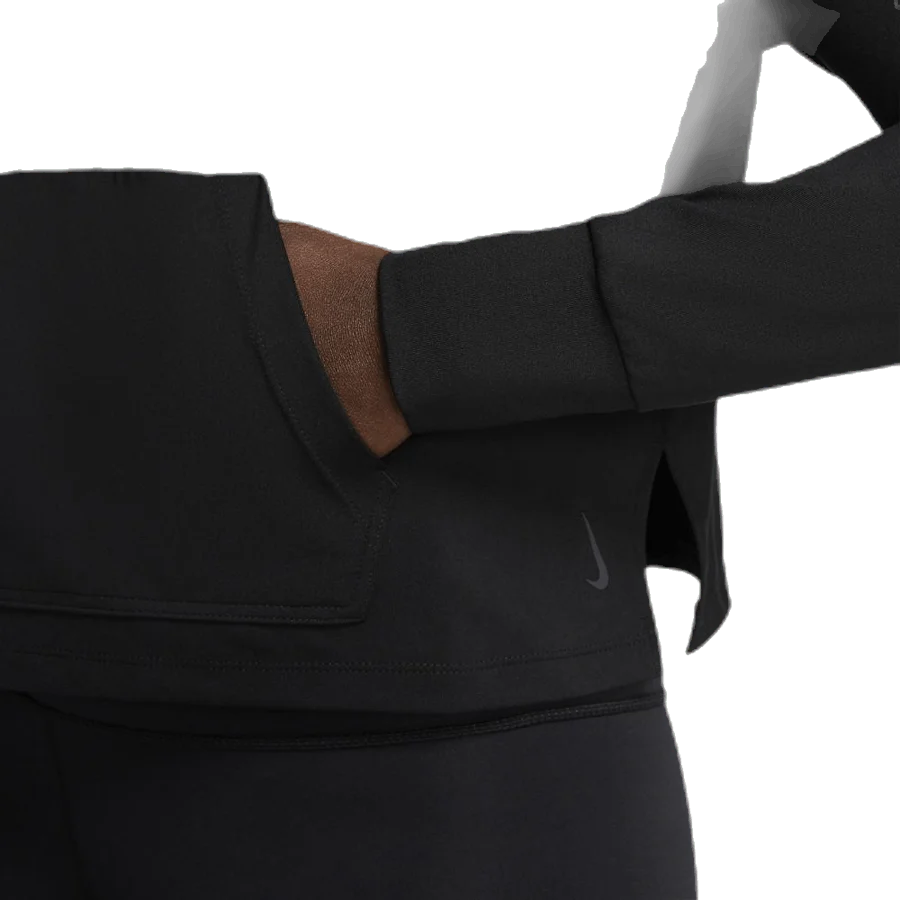 Yoga Jersey Crop Hoodie Black - Image 4