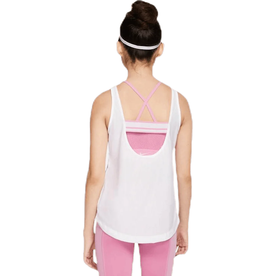 Extra Long Tank Jr Pink/White