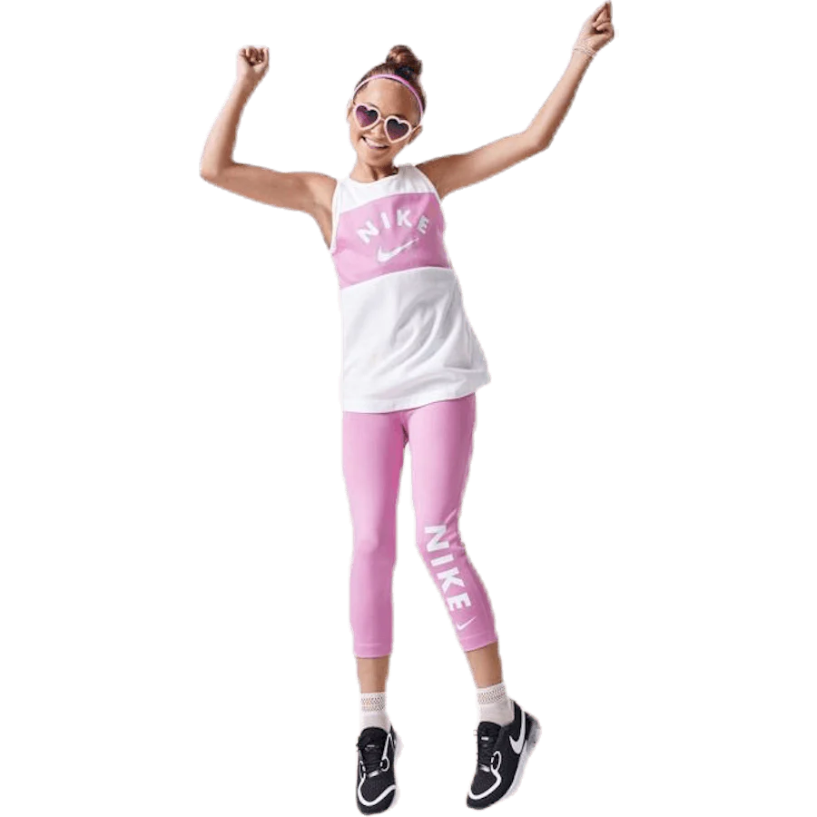 Extra Long Tank Jr Pink/White - Image 2