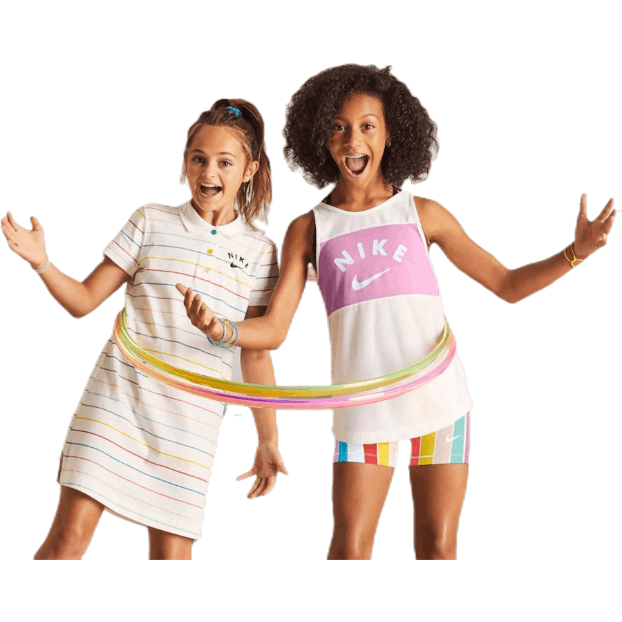 Extra Long Tank Jr Pink/White - Image 3
