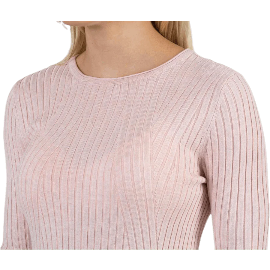 Natalia L/S Rib Pullover Knt Red - Image 5