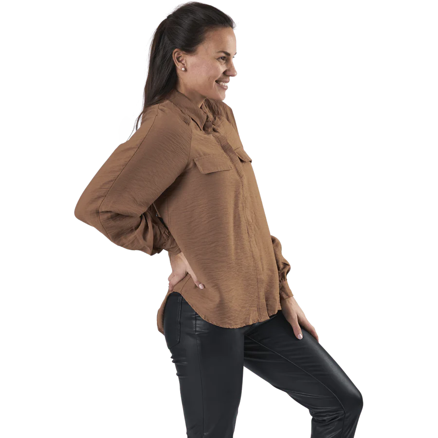 Ykke Ls Shirt Brown - Image 3