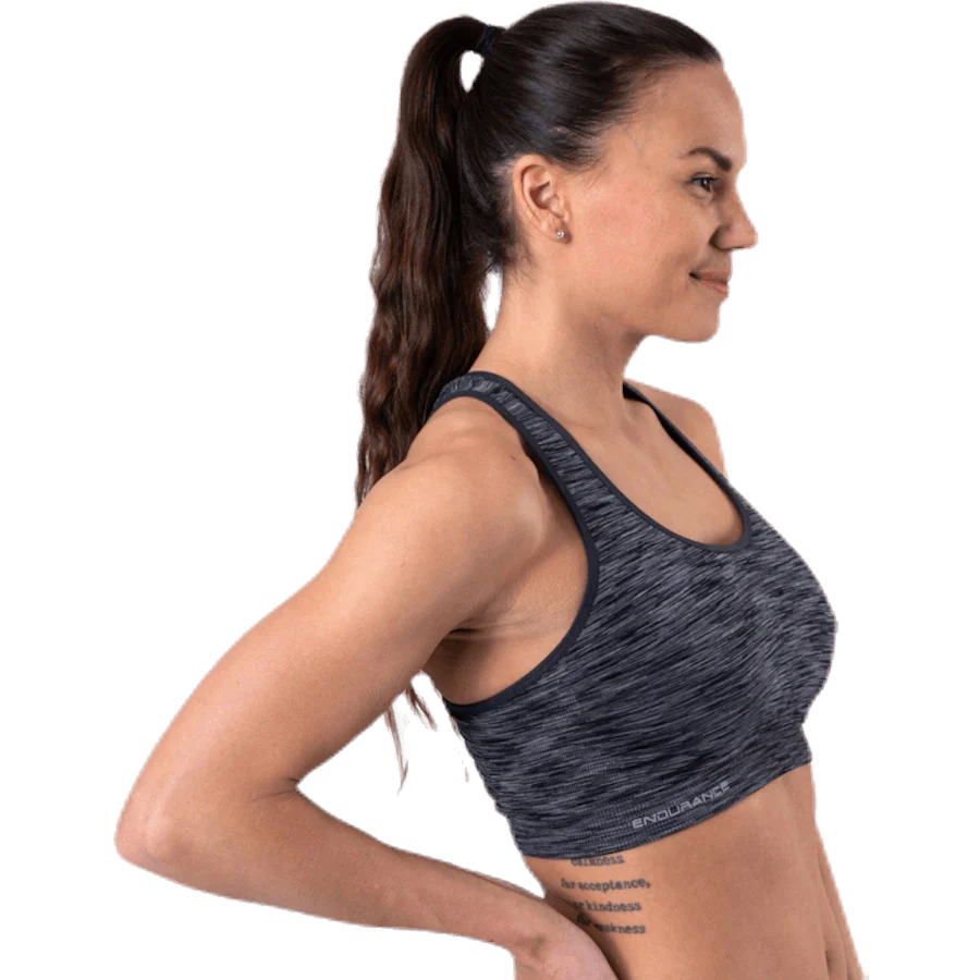 Civita Melange Seamless Sports Bra Black - Image 2