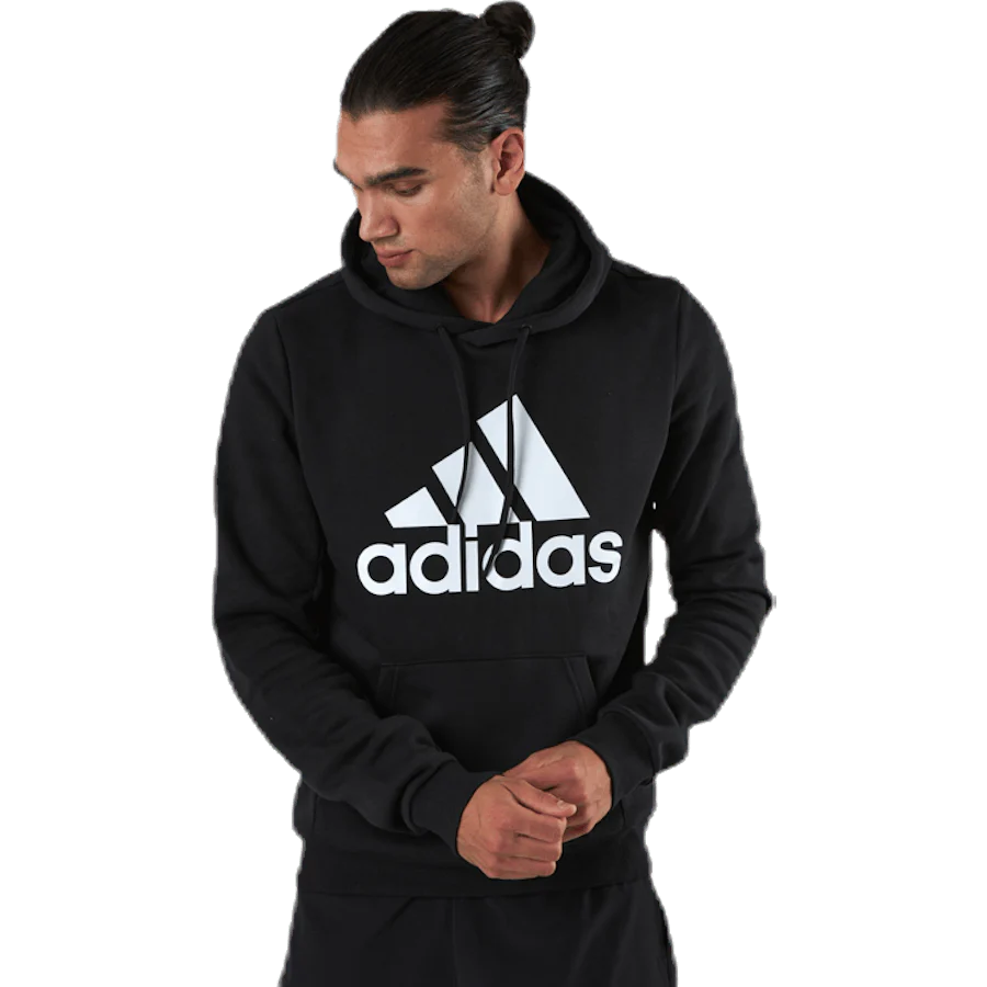 Mens Badge Of Sport Fleece Hoodie Black - Image 4
