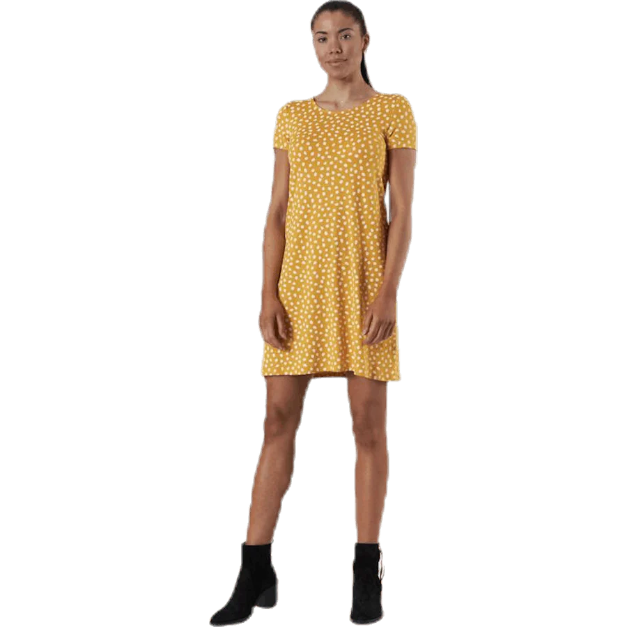 Bera Back Lace Up S/S Dress Yellow - Image 8