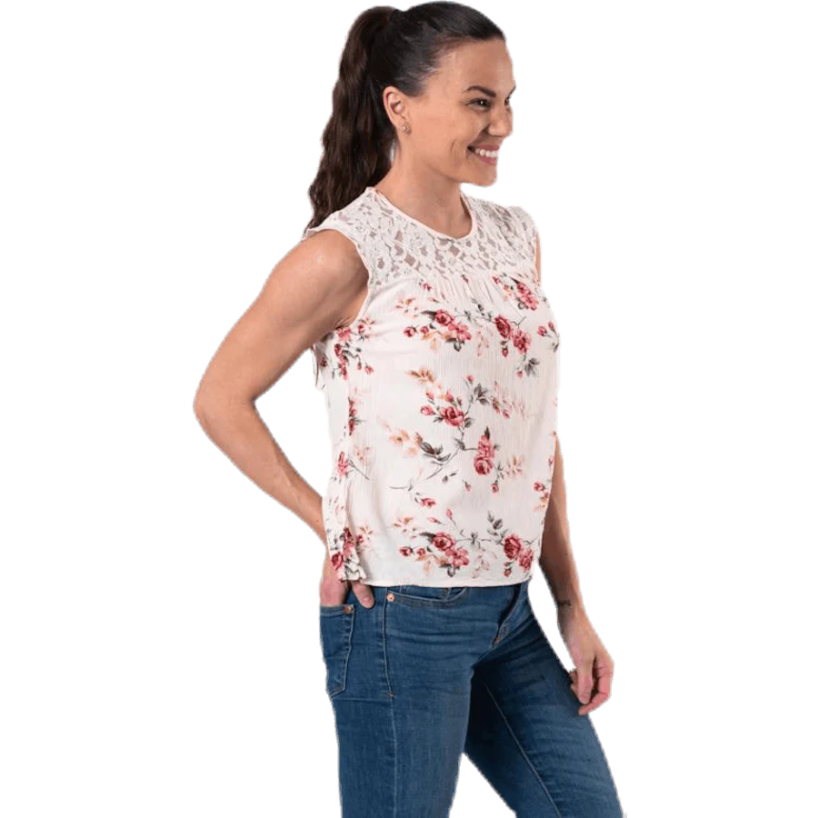 Karmen S/L Top Aop Wvn Beige - Image 3