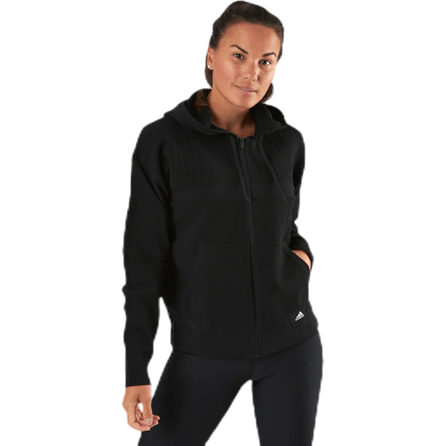 Knit V Hoodie Black