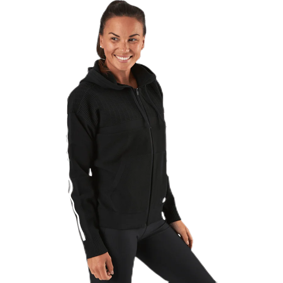 Knit V Hoodie Black - Image 2