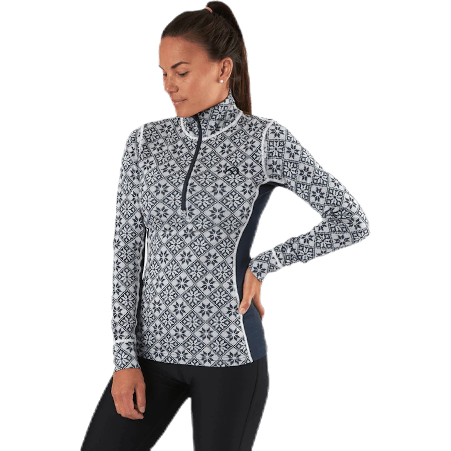 Rose Half-Zip Shirt Blue - Image 5