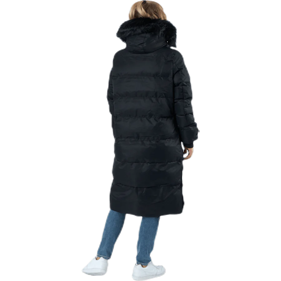 Frida Long Puffer Jacket Black - Image 3