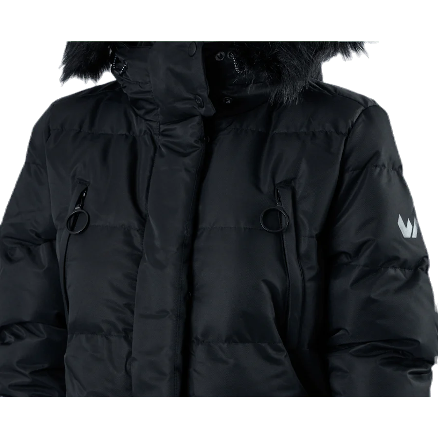 Frida Long Puffer Jacket Black - Image 4