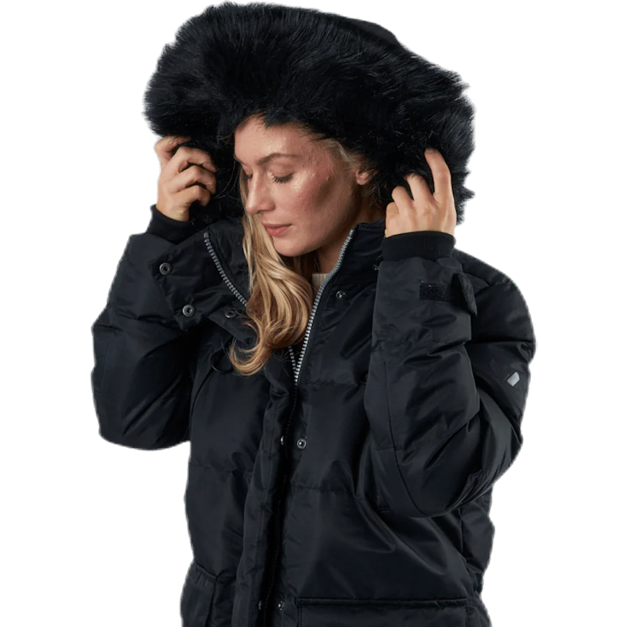 Frida Long Puffer Jacket Black - Image 5