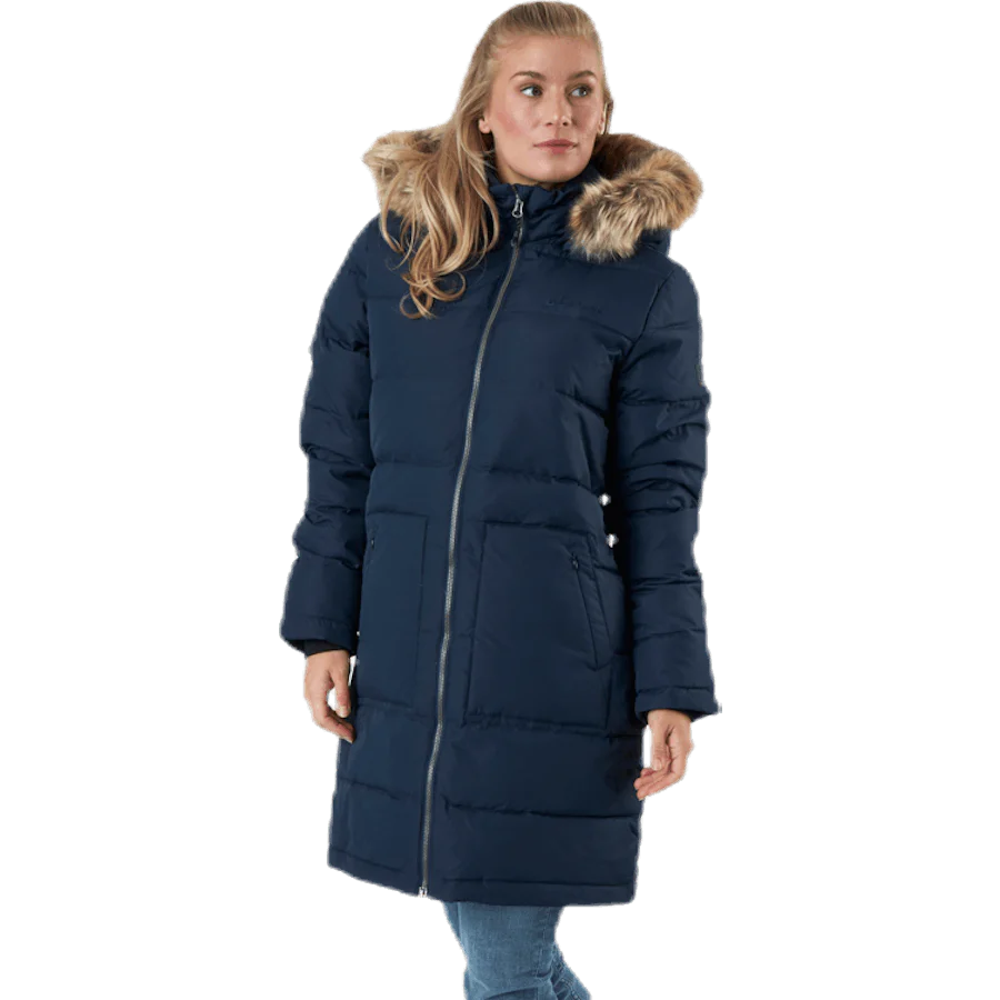 Paranaque Long Down Parka Jacket Blue - Image 3