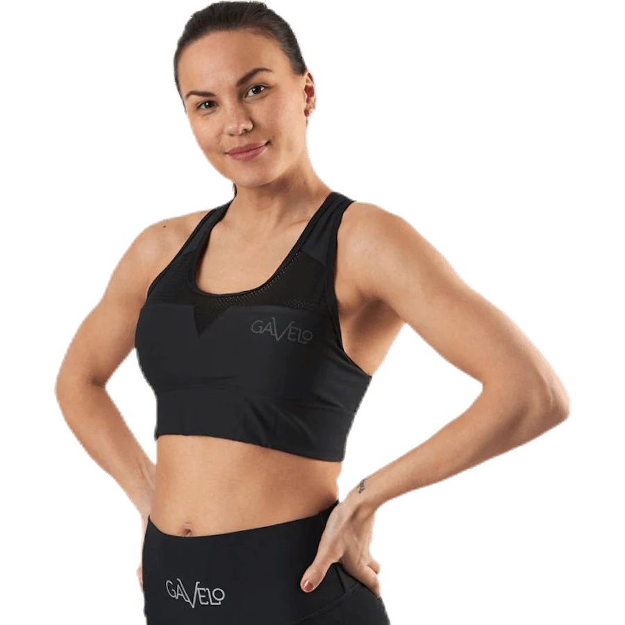 Mesh Black Swirl Sports Bra Black - Image 4