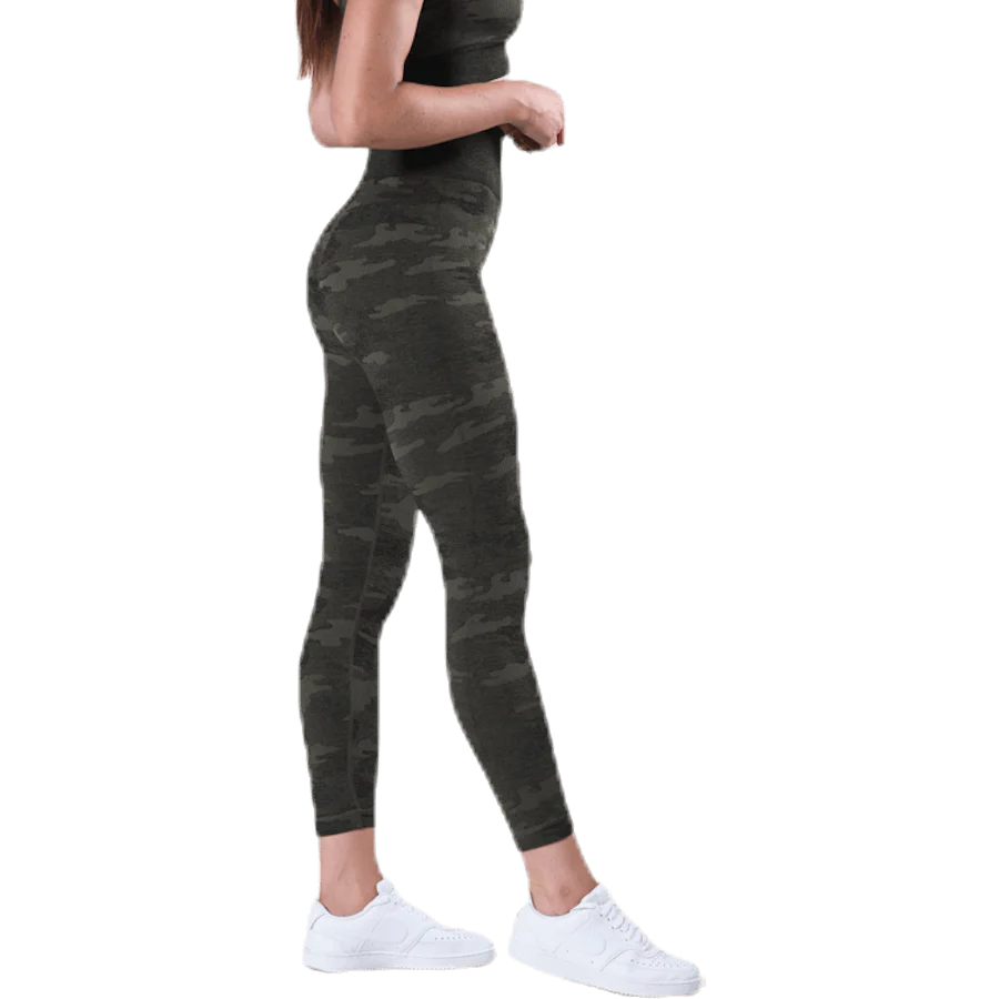 Fitness Seamless Tights 7/8 Patterned/Green - Image 2