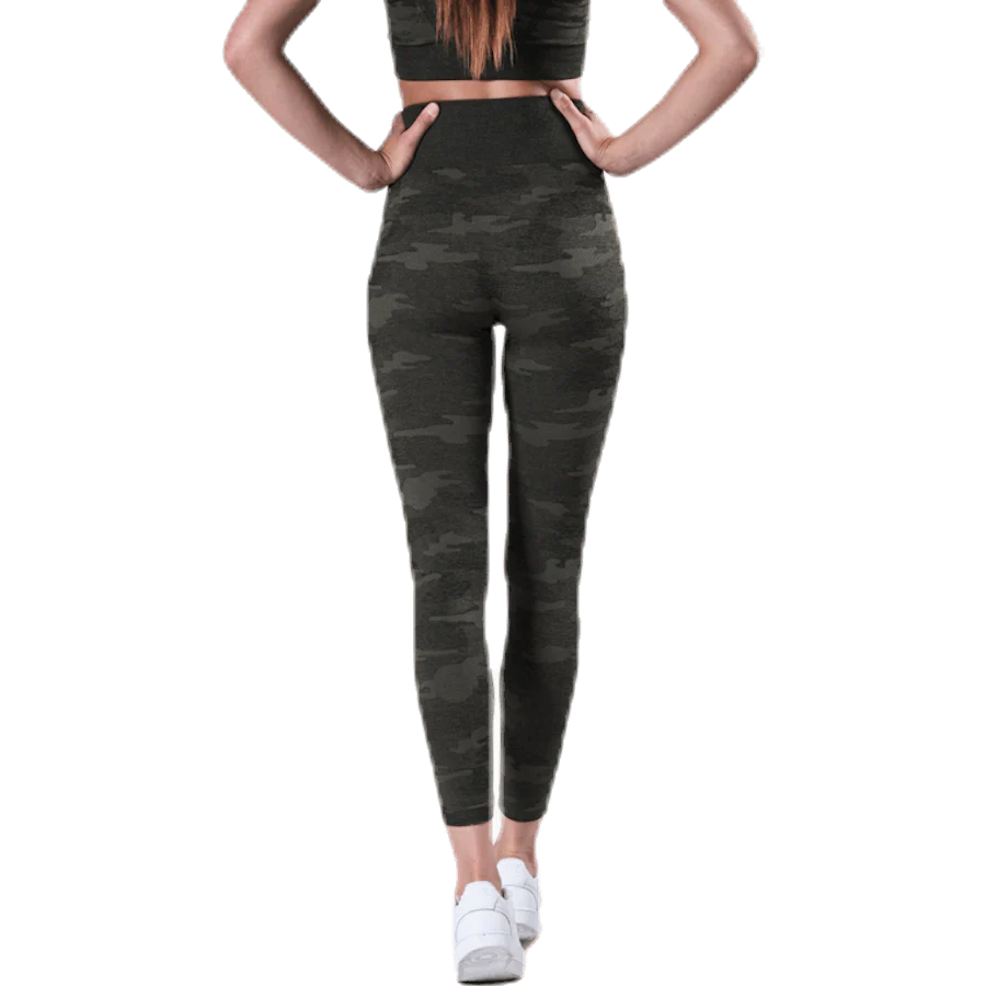 Fitness Seamless Tights 7/8 Patterned/Green - Image 3