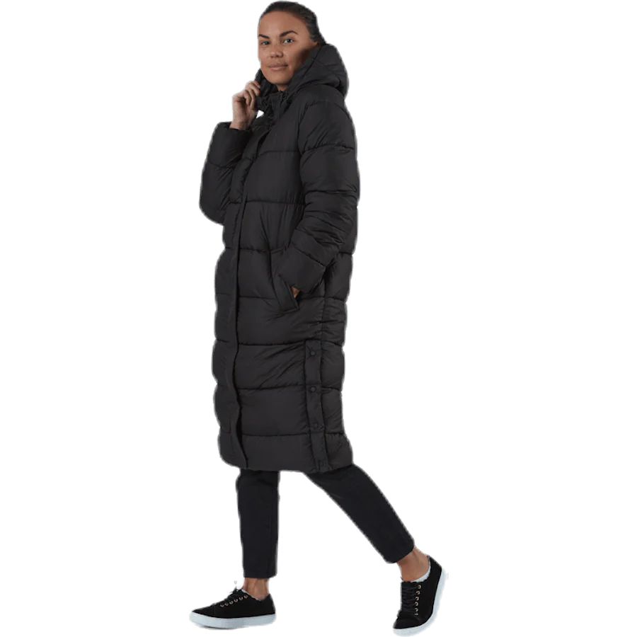 Newcammie Long Quilted Coat Otw Black - Image 4