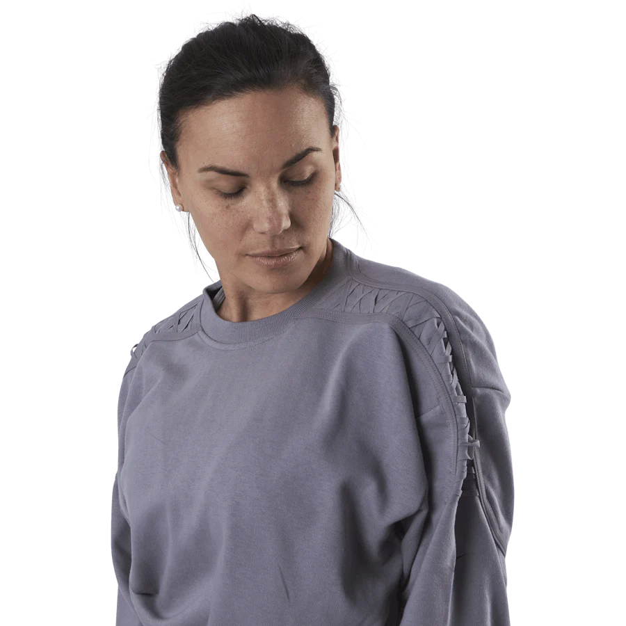 Therma Cropped Fleece LS Crew Purple - Image 4