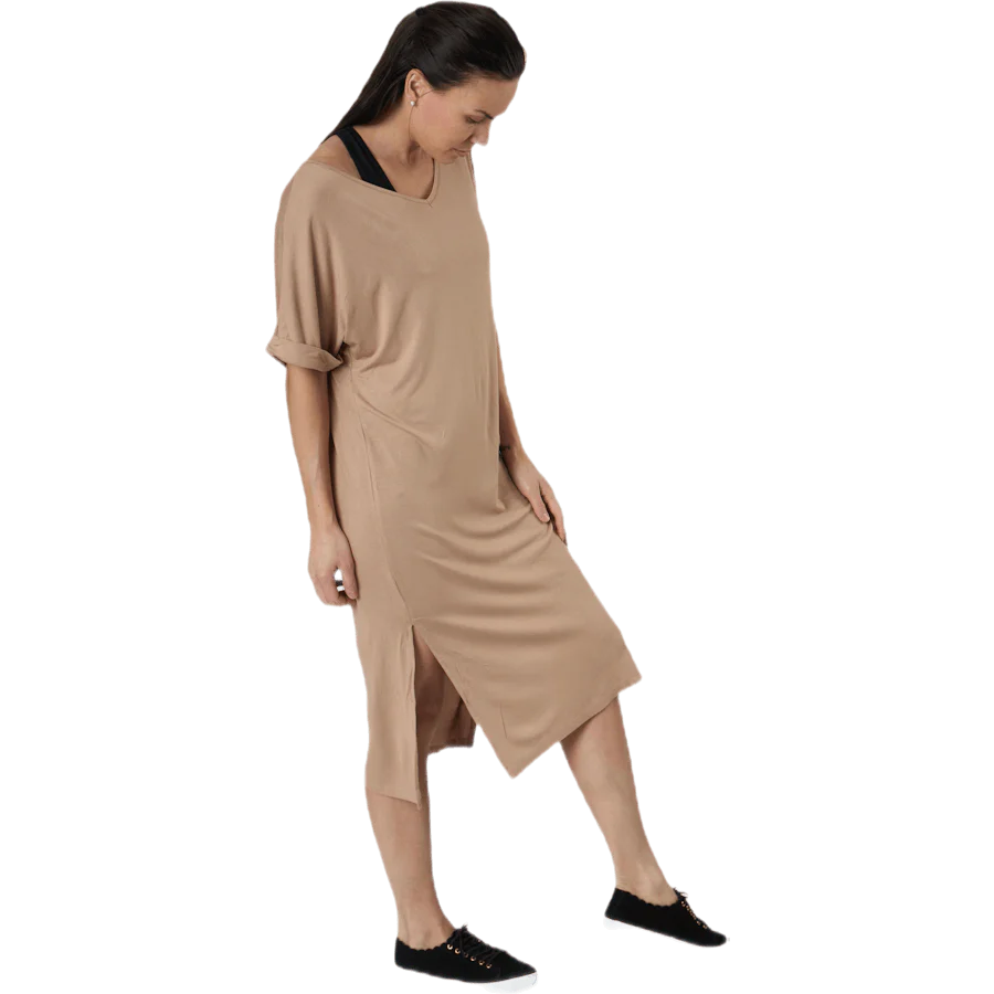 Neora Ss Fold Up Dress Beige - Image 2