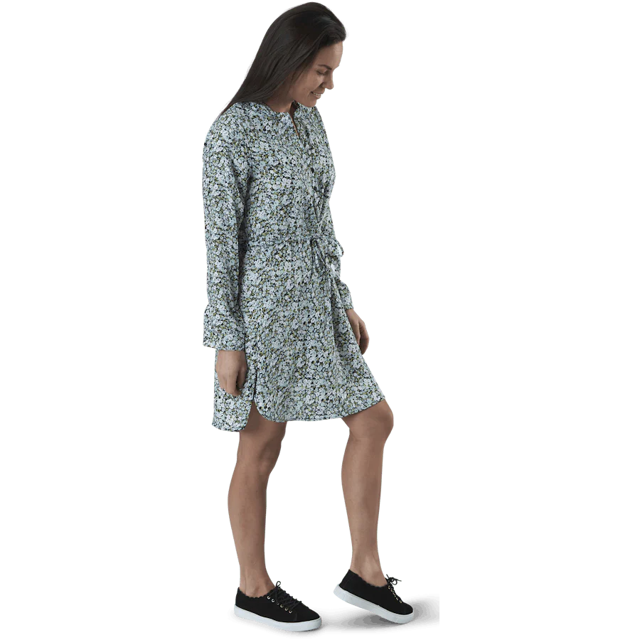 Cory L/S V-Neck Tunic Wvn Blue - Image 2
