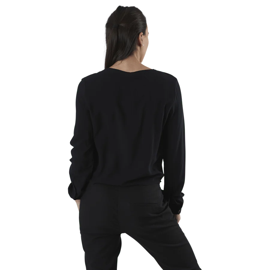 Nina Life L/S Tie Shirt Wvn Black - Image 3