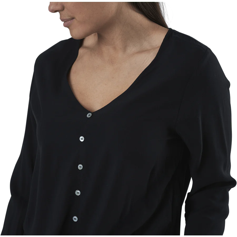 Nina Life L/S Tie Shirt Wvn Black - Image 4