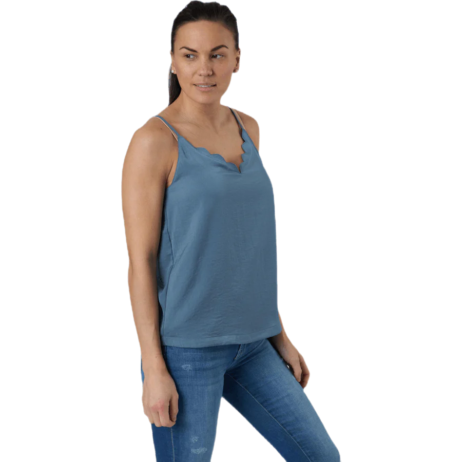 Debbie Singlet Wvn Blue - Image 2